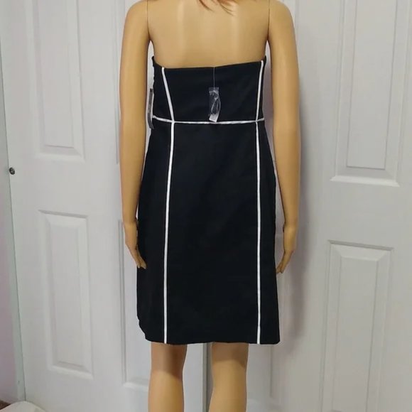 New York & Co Strapless Black White Floral Color Block Party Dress Size 10 NWT - Picture 5 of 8